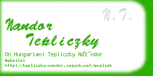 nandor tepliczky business card